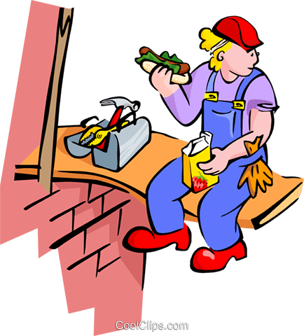 Brick Layer On Lunch Royalty Free Vector Clip Art Illustration - Gastrointestinal Tract (434x480)