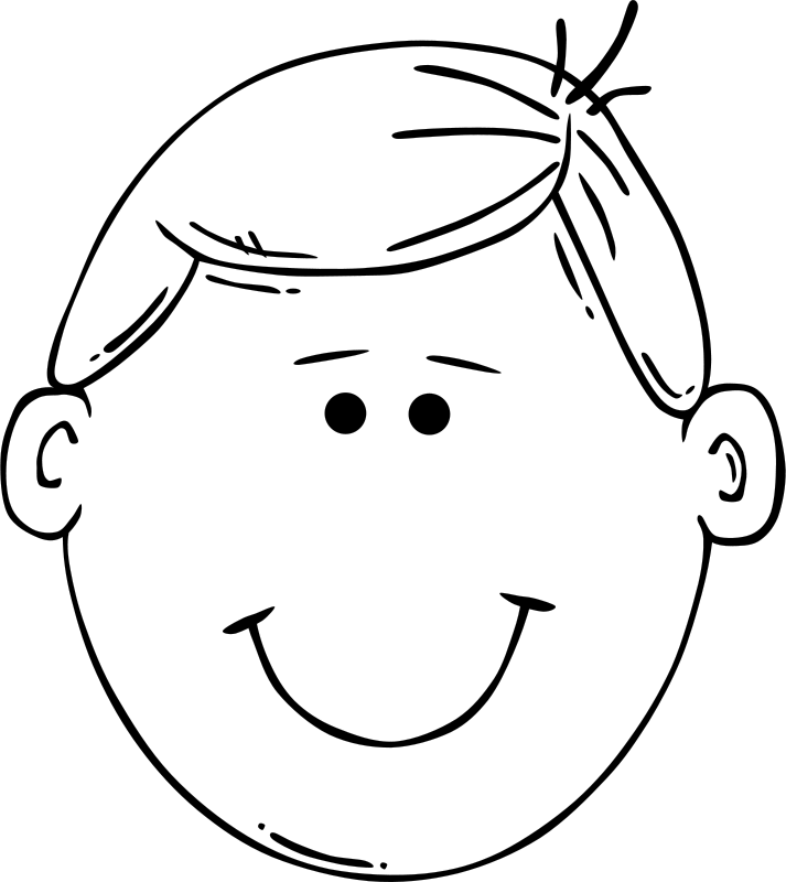 Similar Clip Art - Face Cartoon Black And White Png (713x800)