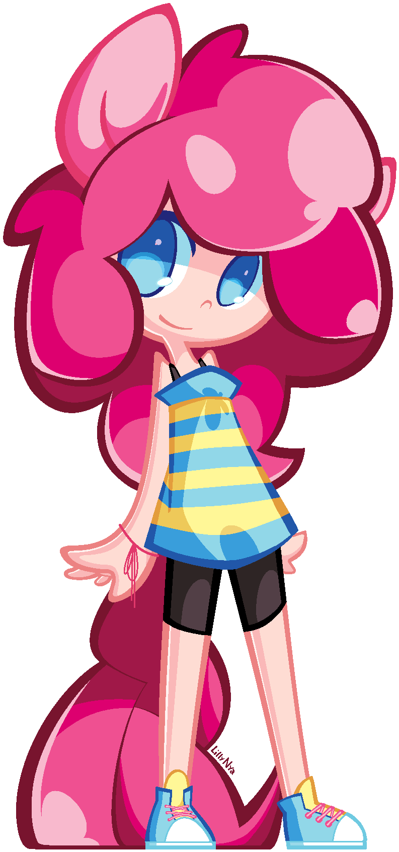 Lillynya, Converse, Eared Humanization, Humanized, - Human Pinkie Pie Chibi (879x1761)