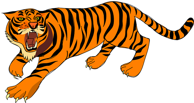 Roar Clipart Transparent - Tiger Clipart (631x340)