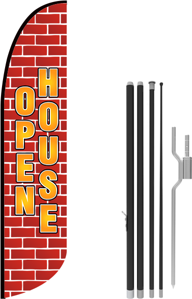 11ft Open House Stock Blade Flag With Ground Stake - House Stock (800x600)