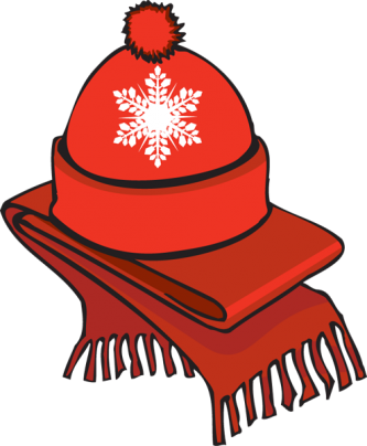 Winter Mittens Clipart - Cartoon Hats And Gloves (333x404)