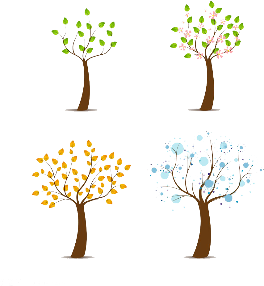 Pizza Quattro Stagioni Season Royalty-free Illustration - 樹 春 夏 秋冬 卡通 (958x1024)