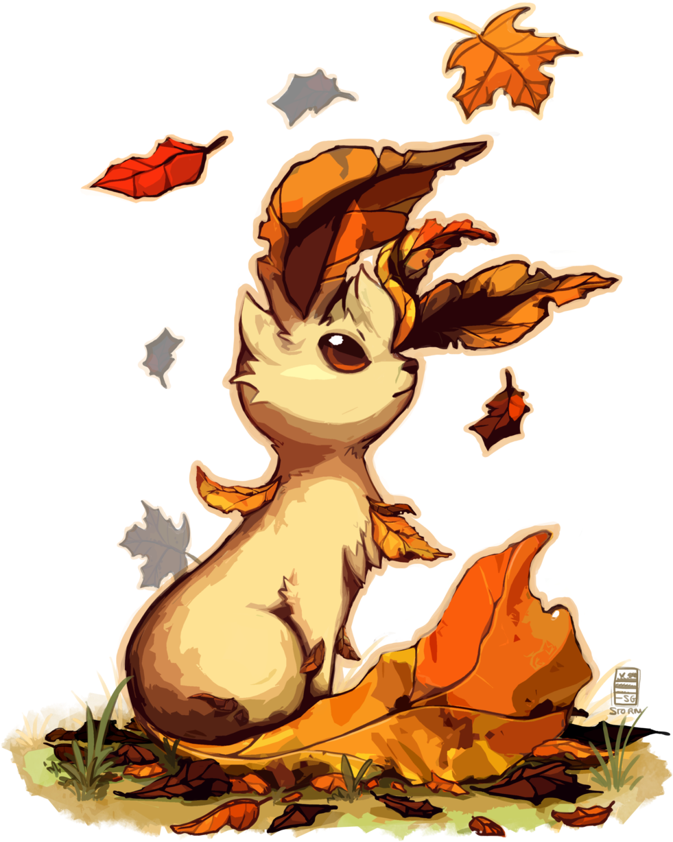 Leafeon By Stormful On Deviantart This So Cute Perfect - Autumn Leafeon (1024x1365)