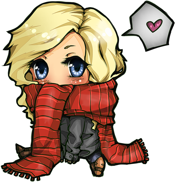 Chibi Scarf By Xylerz - Chibi Girl With Scarf (650x650)