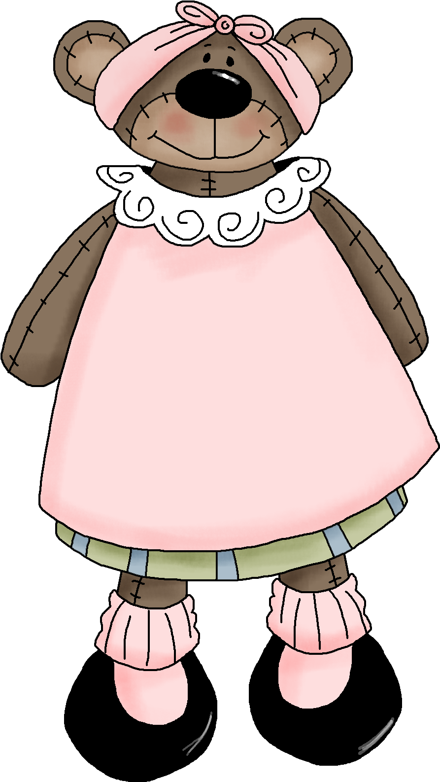 Ostern-bär Mit Rosa Kleid Und Hut Grußkarte (960x1652)