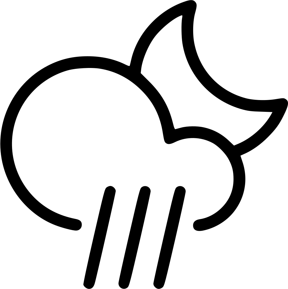 Night Rain Cloud Moon Svg Png Icon Free Download - Storm (981x982)