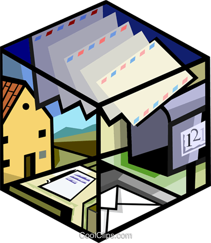 Mail, Post Office Royalty Free Vector Clip Art Illustration - Mail Cool Clipart (417x480)