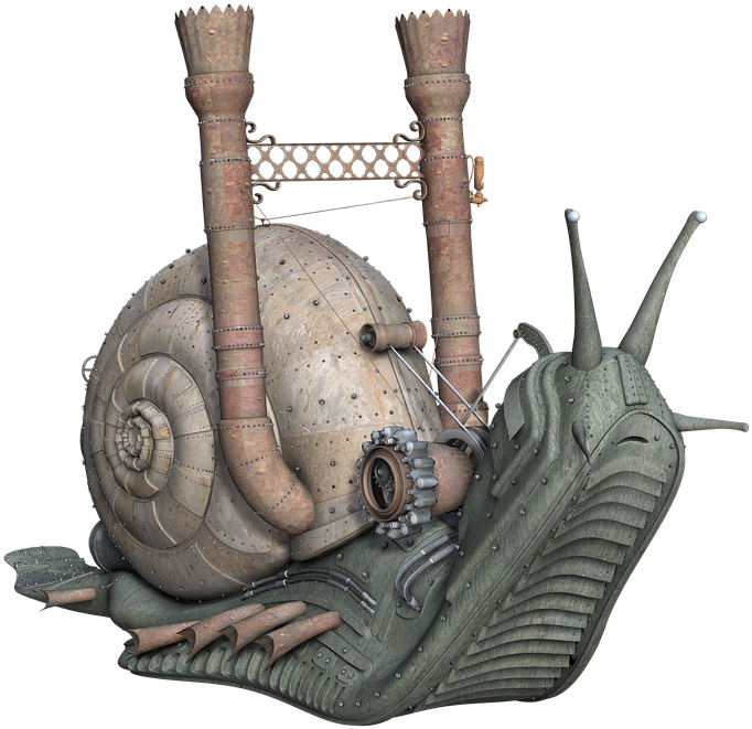 Snail, Fantasy, Steam Pank, Digital Art, Isolated, - Snail Fantasy (960x720)