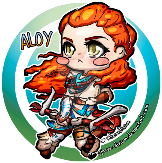 Aloy [horizon Zero Dawn Fan Art] By Jesse Dixium - Horizon Zero Dawn Chibi Aloy (600x600)