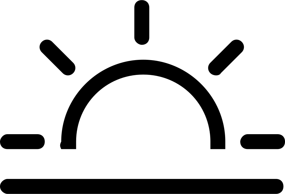 Sunset Outlined Weather Symbol Of The Sun On The Horizon - Sunset Icon Transparent (980x668)