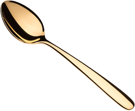 Milano Tea Spoon Gold-plated - Gold Spoon Png (450x369)