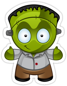 Cute Frankenstein Face Cartoon Frankenstein Monster - Frankenstein Cartoon (375x360)