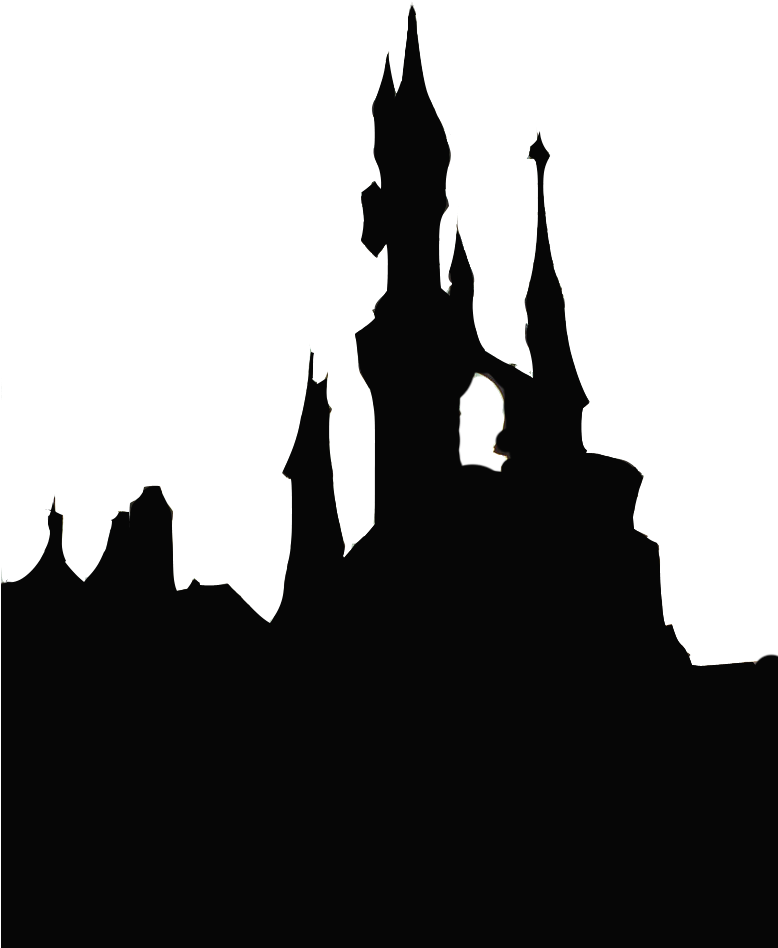 Halloween Haunted House Clip Art Black And White - Castle Silhouette Png (777x1029)