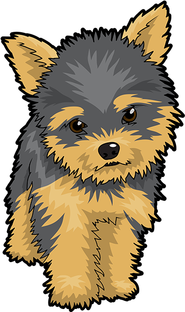 Yorkie Emoji & Stickers Messages Sticker-1 - Yorkshire Terrier Cartoon Png (618x618)