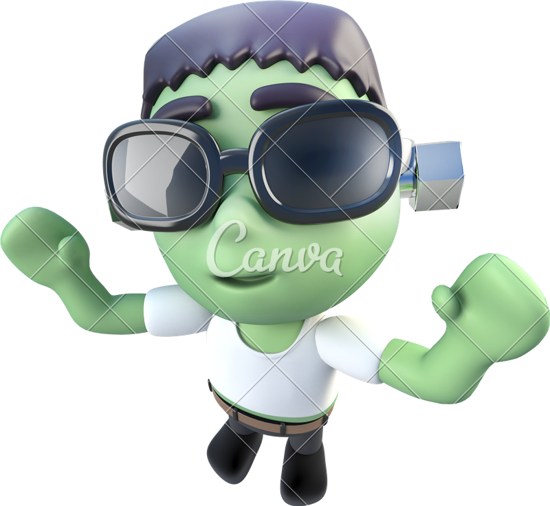 3d Funny Cartoon Frankenstein - Monster (800x736)