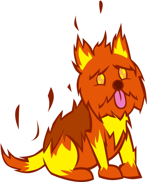 Fire Yorkie By Ekarasz - Cartoon (498x601)