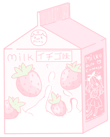 Aesthetic Clipart Strawberry Milk - Milk (388x483)