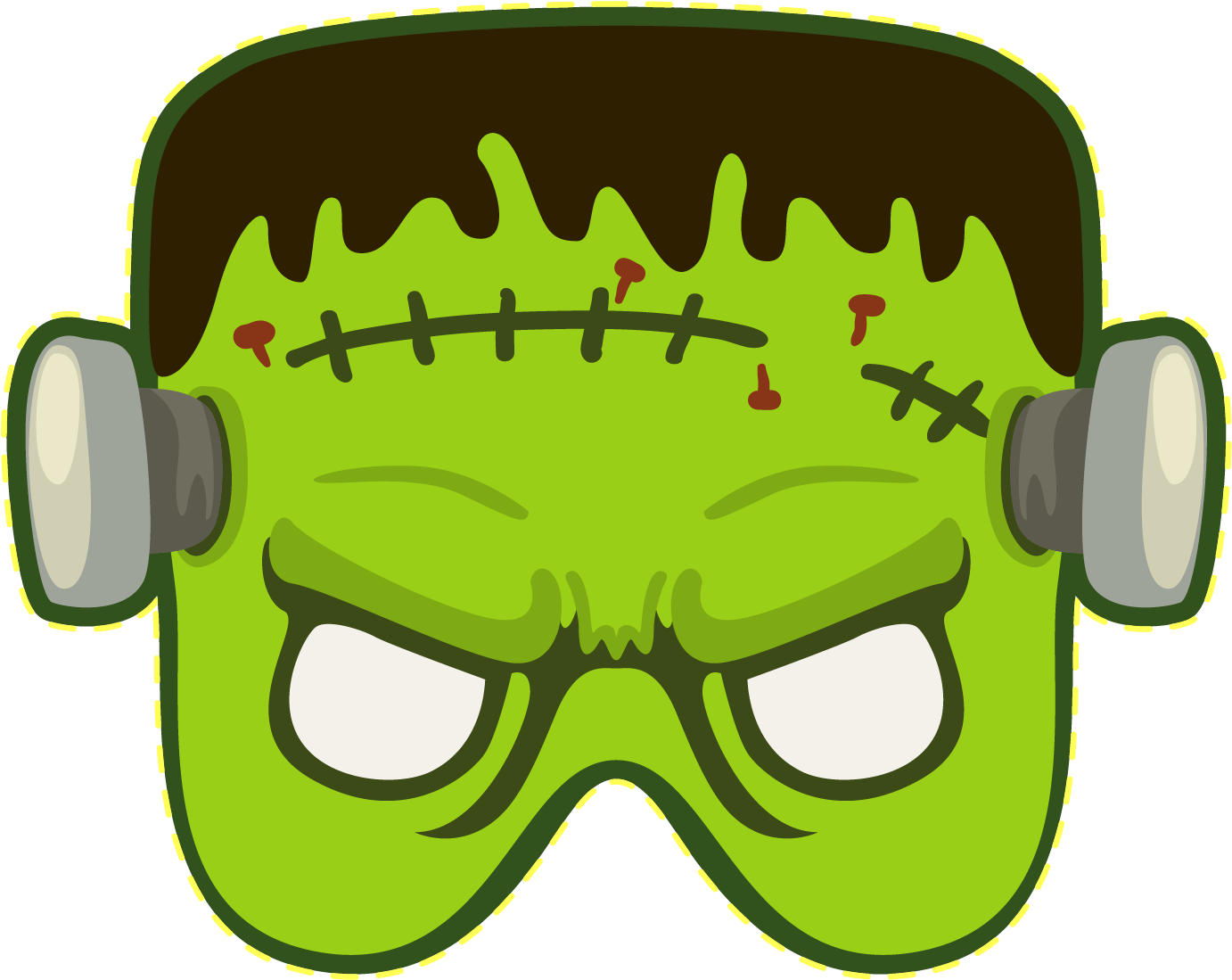 Frankensteins Monster Mask Halloween - 萬聖節 科學 怪人 (1667x1667)