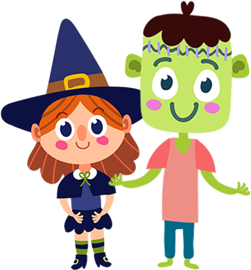Witch Frankenstein - Halloween Coloring Book For Kids [book] (400x400)