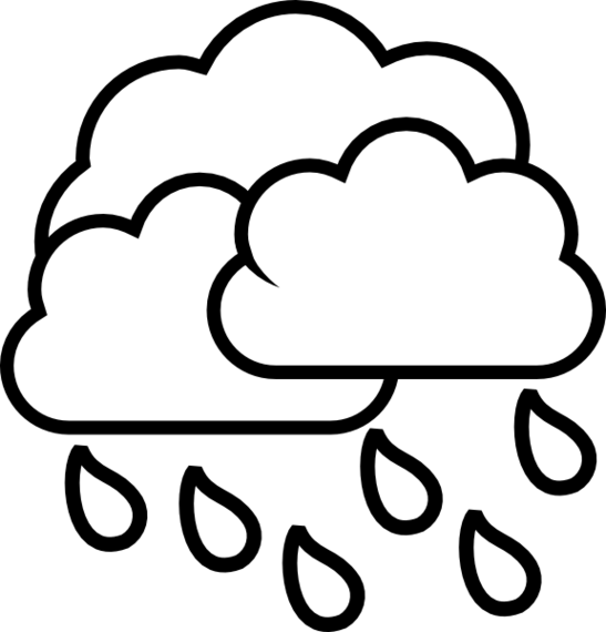 Drop Of Water Clip Art Black - Cloud Coloring (547x570)