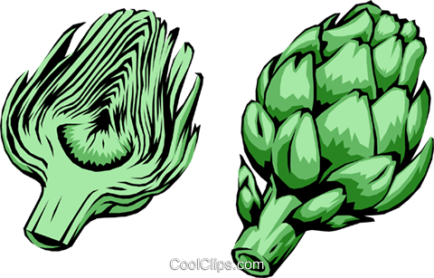 Sliced Artichokes Royalty Free Vector Clip Art Illustration - Clip Art (480x307)