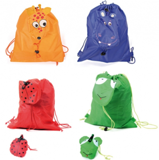 Mochila Plegable Animals En Color Naranja - Detalles De Comunion Mochilas (400x342)