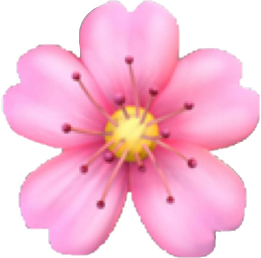 Emoji Pink Flower Emojiflowerremixit Cute Colorful - Pink Flower Emoji Png (1035x1024)