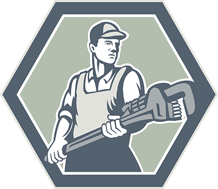 Plumber Holding Plumbing Wrench Retro 7ybbth - Plumber Artwork (450x390)