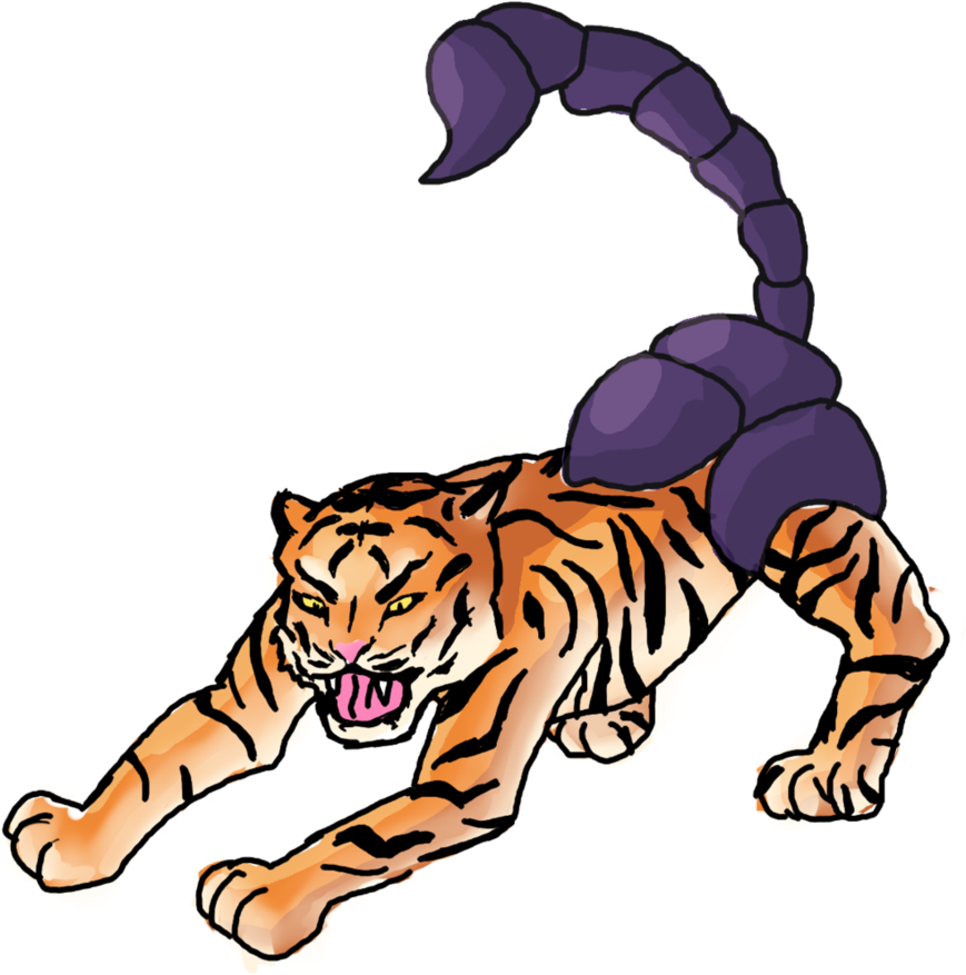 A Weird Coloured Sketch Based On A Tumblr Post By Robotter-art - Siberian Tiger (906x882)