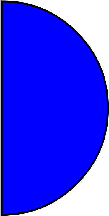 Cliparts Half Circle - Blue Half Circle Png (406x768)