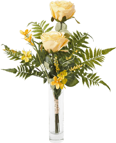 Silk Yellow Rose Bud Vase Royers Flowers And Gifts - Rose (500x611)