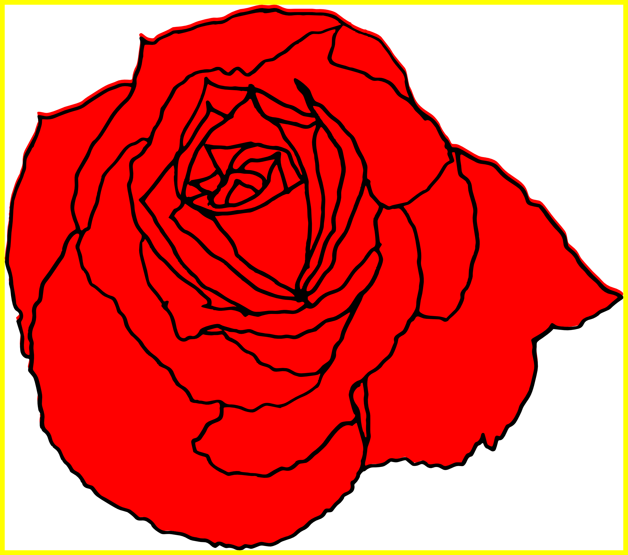 Rose Flower Rose Flower Outline Png Astonishing Rose - Red Roses Simple Drawing (2026x1791)