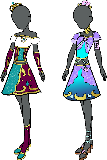 Shine Jewel Coord And Royal Mermaid Coord By Aikatsu - Illustration (505x560)