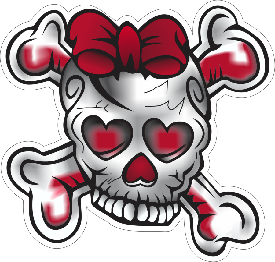 Vector Girl Skull - Girly Skulls (900x860)
