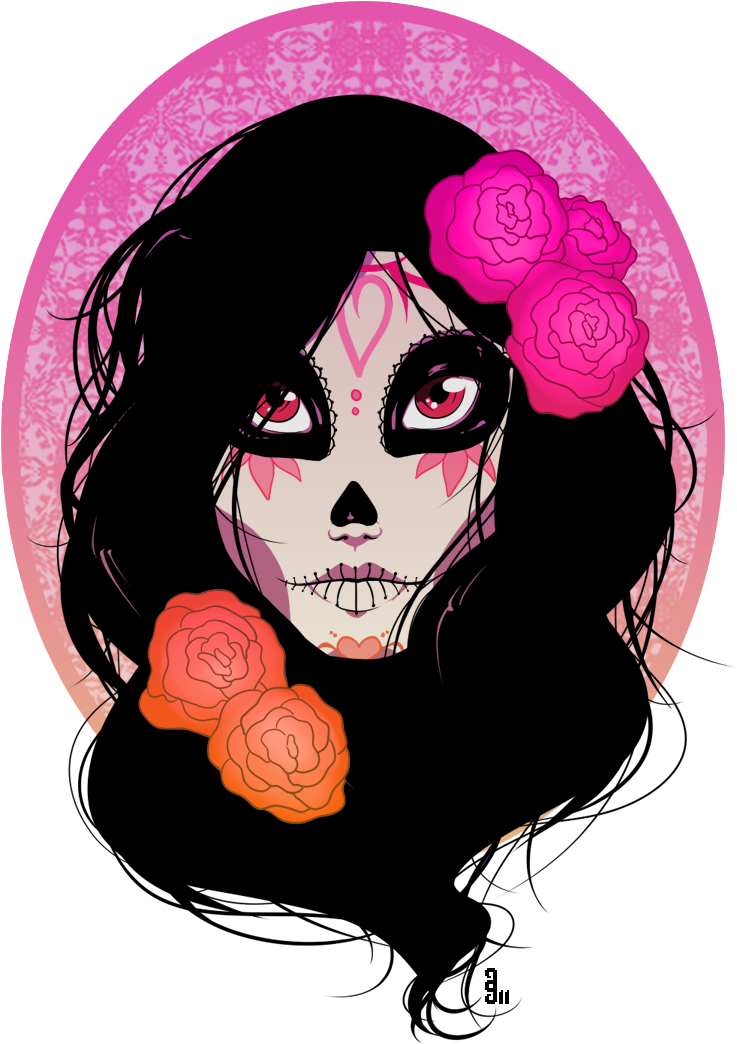 Beautiful Sugar Skull Throughout - Sugarskull Png (887x1150)