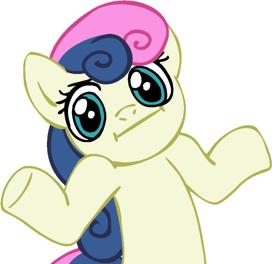 Moongazeponies, Bon Bon, - Pinkie Pie Shrug (945x945)
