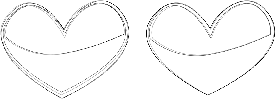 Heart 10 Sheet Page Black White Line Art 999px 96 - Circle (999x359)