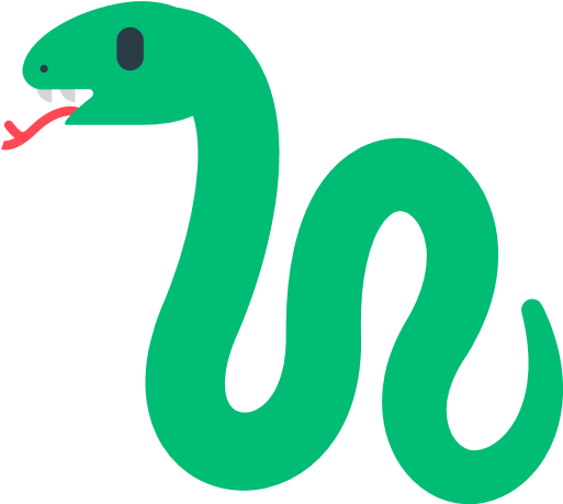 Smooth Green Snake Clipart Dolphin - Snake Emoticon (512x512)