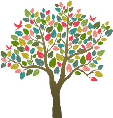 Red And Green Christmas Tree Of Flourishes - Flourishing Tree (404x409)