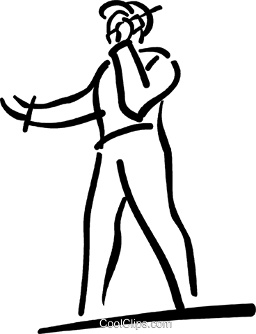 Person On A Cell Phone Royalty Free Vector Clip Art - Illustration (368x480)