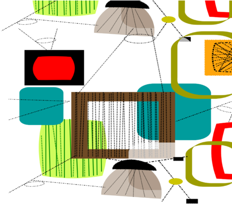 M#century Modern Abstract Fabric By Hot4tees Bg@yahoo - Cafepress Atomic Ab Tile Coaster (470x403)