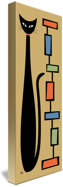 Rectangle Cat 2 By Donna Mibus, From The Mid Century - Gallery-wrapped Canvas Art Print 3 X 10 Entitled Rectangle (221x650)