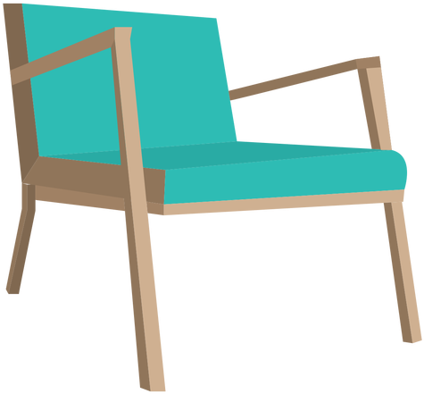 Danish Mid Century Chair Cartoon Transparent Png - Cartoon Furniture Png (512x512)