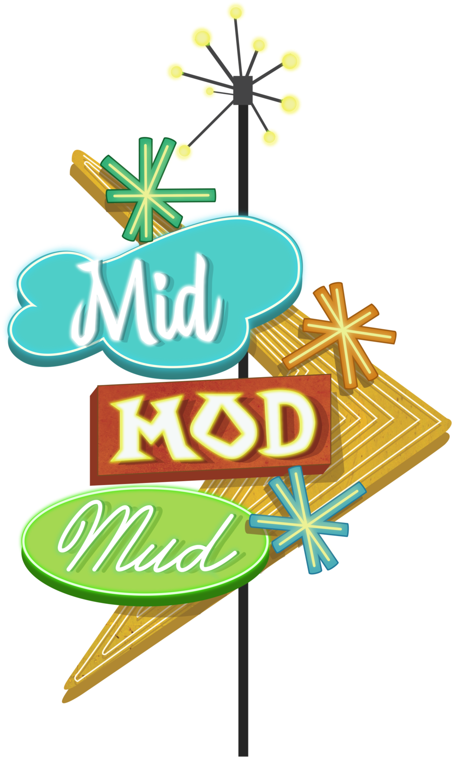 Mid Century Modern Clip Art (1000x1621)