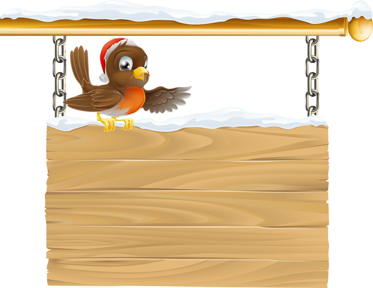 Royalty-free Christmas Clip Art - Signboard With Bird (1235x952)