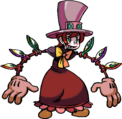 Peacock/mad Hatter & Fortune/cheshire Cat - Skullgirls Peacock Dancing Gif (509x475)