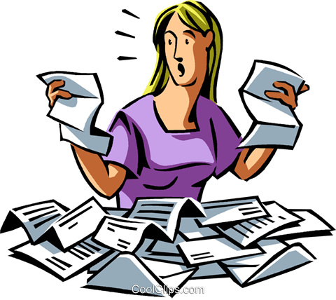 Woman Is Overwhelmed With Paperwork Royalty Free Vector - Woman Is Overwhelmed With Paperwork Royalty Free Vector (480x428)