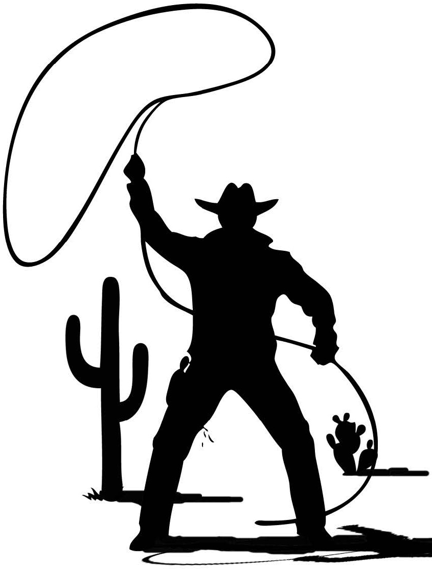 Graphics - Cowboy With Lasso Drawing (844x1131)