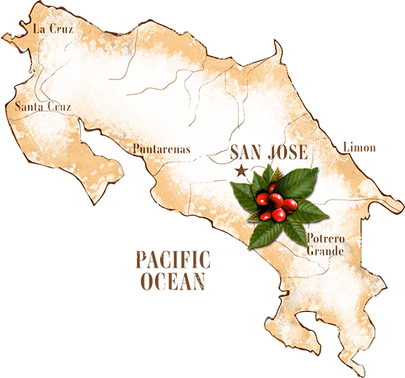 Costa Rica Coffee Map (577x538)